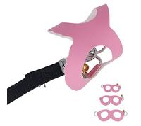 Qukaim Pet Supplies Ensemble harn et laisse pour hamster, gilet en cuir synthétique avec clochettes, facile à porter, fournitures pour animaux de compagnie pour hamsters, cochons d'Inde et rats, rose