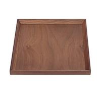 Qukaim Plateau à thé en Noyer Noir - Plateau Moyen carré en Bois pour thé, Fruits, Fromage, vin ou Repas - Design Simple et Tendance - 21 x 21 cm