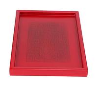 Qukaim Plateau de service en bois, plateau à goûter, plateau de service alimentaire pour cérémonie du thé, maison, cuisine et restaurant, plateau en bois rouge, 40 x 30 x 5 cm