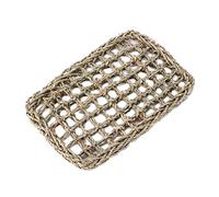 Qukaim Plateforme en bois pour hamster, échelle rotative pour petits animaux de compagnie, support d'aire de jeu pour hamster, tapis d'activité, protecteur en jonc de mer tissé jouet à mâcher pour