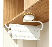 Qukaim Porte-rouleau de papier essuie-tout à ventouse - Sans perçage - Rotation à 360° - Réutilisable - Pour céramique, verre, métal - Idéal pour le rangement de la cuisine et de la salle de bain