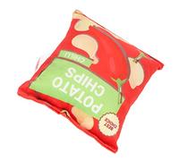 Qukaim Sac à goûter pour chien - Jouet en peluche pour chien - Chips de pommes de terre - Papier à hochet intégré - Résistant aux morsures - Jouet pour chiot - Rouge chili