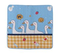 Qukaim Tapis d'alimentation pour gamelle pour animal de compagnie, quatre saisons, couverture chaude et confortable, idéale pour dormir ou se nourrir, motif petit canard jaune, L