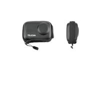 Qukaim Telesin Étui pour appareil photo de sport, sac de rangement portable pour appareil photo numérique, design semi-ouvert, compatible avec Osmo Action3, pochette de protection compacte