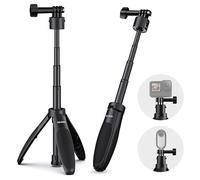Qukaim Telesin S1-MNP-02 Trépied extensible pour perche à selfie 40 cm Tête de montage rapide pour Hero 13/12/11/10, OSMO Action 3/2, Vlog Live Streaming Accories
