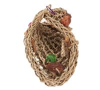 Qukaim Tente hamac en jonc de mer pour perroquet, tunnel résistant aux morsures pour oiseaux, design tissé coloré, idéal pour les perroquets et les petits oiseaux, 38,1 x 25,4 cm, cage accory