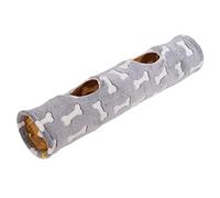 Qukaim Tunnel en peluche pour chat, jouet en peluche, pliable, résistant aux rayures, pour chat, lapin, chiot, idéal pour le jeu et l'exploration, 50 cm de long