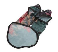 Qukaim Vêtement pour animal domestique Cheongsam Jupe douce exquise rétro pivoine robe de style chinois pour petits animaux de compagnie, convient pour lapins et chinchillas, petite taille