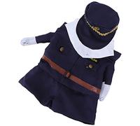 Qukaim Vêtements d'Halloween en polyester pour animaux de compagnie, costume droit Dr. Up pour chats et chiens, style policier, taille S, idéal pour les fêtes d'Halloween et les événements déguisés