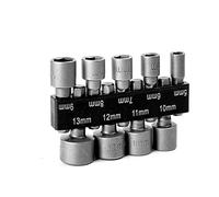 QUKFGCLGM Jeu de Tournevis à Douilles électriques, Double métrique Standard SAE, Manche Hexagonal, Adaptateur Secteur Socket it, 14 pièces/9 pièces (Ensemble de 9 pièces)
