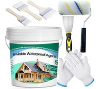 QUKLOGEN 102Fl.oz Scellant Invisible Imperméable,Mperméable de Colle Liquide Transparente avec Brosse Mastic Couteau Gants de Travail Rouleau de Peinture