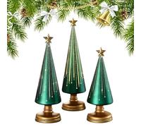 Qukoielly Arbres Étoilés Nocturnes - 3 Pièces Décoration de Noël en Résine | Fournitures pour Fête de Noël,Décoration d'Intérieur