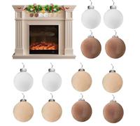 Qukoielly Boule de Noël - 12 Pièces Suspension Velours Accrochable,Boule Incassable 6 cm pour Sapin Cheminée Rampe Porche | Cheminée Escalier Rampe Porche Guirlande Jardin Extérieur