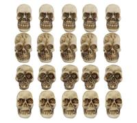 Qukoielly Crânes d'halloween - Décor De Table Tête De Squelette | Miniatures Têtes De Squelette 20 Pièces Accessoires Collection pour Décor Maison Hantée Bureau Étagère Bar