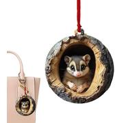 Qukoielly Décoration de Noël en Acrylique - Ornements de Noël en Acryllique 2D Animaux - Pendable Portable pour Voiture Maison Sacs Cadeaux Téléphones et Collègues