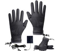 Qukoielly Gants Chauffants pour Hommes,Gants USB Chauffants Chauffemains pour Homme - Mitaines Électriques pour Temps Froid