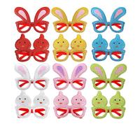 Qukoielly Lunettes de Pâques Lapin | 12 Pièces Fournitures Fête Mignonnes,Lunettes à Paillettes Accessoires de Pâques | Pour Célébration Vacances Journée des Séance Photo Performance Hommes