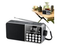 Qukoielly Petit Radio, Radio avec Affichage Numérique, Lecteur Stéréo Portable Compact avec Support Carte TF pour Camping Urgences Voyage et Intempéries