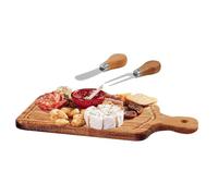 Qukoielly Planches À Charcuterie - Serveurs Fromage | Plateau Viande Carré Bois avec Couverts et Étiquette Merci - pour Mariage Noël Maison Famille Fête Housewarming
