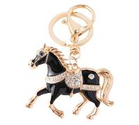 Qukoielly Porte-clés en forme d'animal 2026 brillant chinois mignon - Porte-clés pour adultes, portefeuille, sac à main, voyage, école, bureau, anniversaire, Nouvel An, Noir , Refer to description