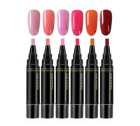 Qukoielly Stylo à Ongles,6 Couleurs Séchage Rapide Accessoires de Manucure - Stylos Gel à Séchage Rapide pour les Ongles | Pour DIY Femme Mère Jeunes Débutants Salon Manucure Maison