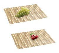 Qulable Lot de 2 tapis d'évier de cuisine en acier inoxydable/céramique, protecteurs respectueux de l'environnement en PVC pour fond d'évier de cuisine, réglable, drainage rapide, motif à pois, 30 x