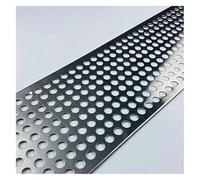 Qulamrdk 304 INOX Acier Perforé Tôle Extendu Métal Maille Plaque Écran Décoratif Mailles, Tôles Perforées en Métal for Filtre, Ventilation, Protection(10mm Mesh,35x35cm)