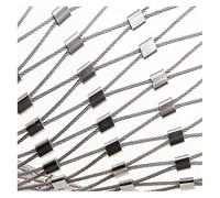 Qulamrdk 304 Inox Cable Acier Filet, MéTallique Grille Treillis Toile, Filet Anti-chute Haute Résistance Maille 10cm,2mm Corde Garde Corps Escalier(1.5x4m/4.92x13.12ft)