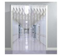 Qulamrdk Rideau À Lanières en Plastique Transparent, Isolant de Porte Lanieres Lamelles PVC pour Entrepôts, Usines, Supermarchés(135x280cm/53.15x110.2in)
