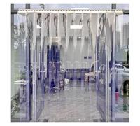 Qulamrdk Rideau À Lanières Industriel Transparent, Rideau À Lamelles en PVC Convient pour La Porte D'entrée du Salon, Facile À Entrer Et À Quitter(165x200cm/64.96x78.74in)