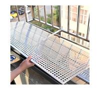 Qulamrdk Tôles Perforées en Métal Grille INOX Plaque D'observation Clôture Cage, Extendu Métal Maille Plaque Écran Décoratif Mailles 304 INOX Acier Perforé Tôle(10mm Mesh,40x40cm)