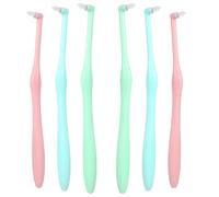 Quliax - Lot de 6 brosses à dents tuftées - Brosse à dents interdentaire compacte - Petite brosse à dents à trame - Pour un nettoyage des détails - Nettoyage précis des dents sur le bord des gencives