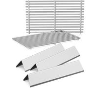 QuliMetal 7635 7637 Pièces pour Weber Spirit E210, E220, S210, S215 (Commandes frontales), Barres Flavorizer 38,9 cm & grilles 44,5 cm INOX pour Spirit 200 & GS4 Spirit II E/S 210, 220