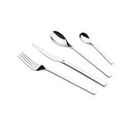 QULINART Lot de 24 couverts en inox 18/10 brillant : 6 couteaux, 6 fourchettes, 6 cuillères, 6 cuillères à café - Coffret cadeau pour la maison, la cuisine, idéal cadeau de mariage - miroir argenté