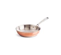 Qulinart Poêle Copper+ en cuir et acier inoxydable triply multicouches - Tous feux dont Induction - Compatible four, frigo, lave-vaisselle, antiadhésive sans PFOA - Ø 28 cm