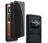 QULLOO 2 + 2 pièces Anti-Espion Verre Trempé pour Nothing Phone 3a + Protecteur d'Objectif de Caméra Arrière, 9H Dureté Privacy Protection écran, Anti-Rayures Anti-Spy Film
