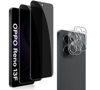 QULLOO 2+2 pièces Anti-Espion Verre Trempé pour OPPO Reno 13F / 13 FS + Protecteur d'Objectif de Caméra Arrière, 9H Dureté Privacy Protection écran, Anti-Rayures Anti-Spy Film