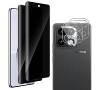 QULLOO 2+2 pièces Anti-Espion Verre Trempé pour Realme 16 Pro Plus + Protecteur d'Objectif de Caméra Arrière, 9H Dureté Privacy Protection écran, Anti-Rayures Anti-Spy Film Sans Bulles