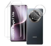 QULLOO 2+2 Pièces Protection D'écran Film pour Honor Magic 7 Lite 5G, TPU Hydrogel Film Protection Écran avec Protecteur de Caméra Verre Trempé, HD Anti-Rayures, Facile à Installer