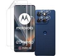 QULLOO 2+2 Pièces Protection D'écran Films pour Motorola Moto Edge 60, TPU Hydrogel Film Protection Écran avec Protecteur de Caméra Verre Trempé, HD Anti-Rayures, Facile à Installer Sans Bulles