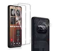 QULLOO 2+2 pièces Verre Trempé pour Nothing Phone 3a avec Protecteur d'Objectif de Caméra, 9H Dureté Vitre Protection écran, HD Anti-Rayures Film, Sans Bulles