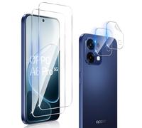 QULLOO 2+2 pièces Verre Trempé pour Oppo A6 Pro avec Protecteur d'Objectif de Caméra, 9H Dureté Vitre Protection écran, HD Anti-Rayures Film, Sans Bulles