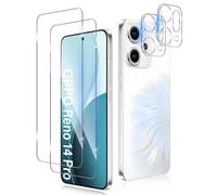 QULLOO 2+2 pièces Verre Trempé pour Oppo Reno 14 Pro avec Protecteur d'Objectif de Caméra, 9H Dureté Vitre Protection écran, HD Anti-Rayures Film, Sans Bulles
