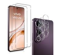 QULLOO 2+2 pièces Verre Trempé pour Vivo V50 Lite avec Protecteur d'Objectif de Caméra, 9H Dureté Vitre Protection écran, HD Anti-Rayures Film, Sans Bulles
