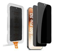 QULLOO 2 pièces Anti-Espion Verre Trempé pour Honor 600/600 Pro, 9H Anti Espion Dureté Privacy Protection écran, Anti-Spy Anti-Rayures Film Sans Bulles avec Kit Automatique