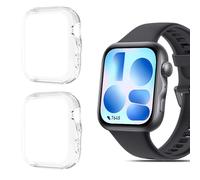 QULLOO 2 Pièces Coque pour Huawei Watch Fit 5 / Fit5, Ultra Étui de Protection en Silicone Antichoc, Clair Mince TPU Housse Case, Anti-Rayures Anti-Collision Protection, Transparent*2