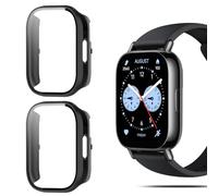 QULLOO 2 Pièces Coque pour Xiaomi Redmi Watch 5 Lite Protection Écran, Dur PC Matériel étui de Protection Complète Case de Verre Trempé pour Redmi Watch 5 Lite, Noir