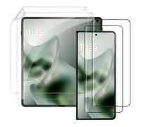 QULLOO 2 Pièces TPU Hydrogel Film Protection D'écran Films pour Motorola Moto Razr Fold et 2 Pièces Verre trempé Protecteur d'écran externe, HD Anti-Rayures, Facile à Installer, Sans Bulles