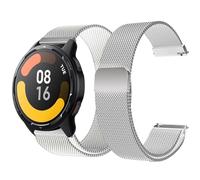 QULLOO 22mm Métal Bracelet pour Huawei Watch GT5 / GT 5 Pro 46mm / Xiaomi Watch 2/ Xiaomi mi Watch/Watch S1 / S1 Active / S3/Redmi Watch 5 Active/Redmi Watch 5 Lite, Remplacement Bracelets - Argent