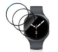 QULLOO Film de Protection D'écran pour Samsung Galaxy Watch 8 44mm, 3D PAMM Film,Flexion Libre,3 Pièces Clair Anti-Rayures Protecteur D'écran Films,HD Ultra Transparent，Facile à Installer.
